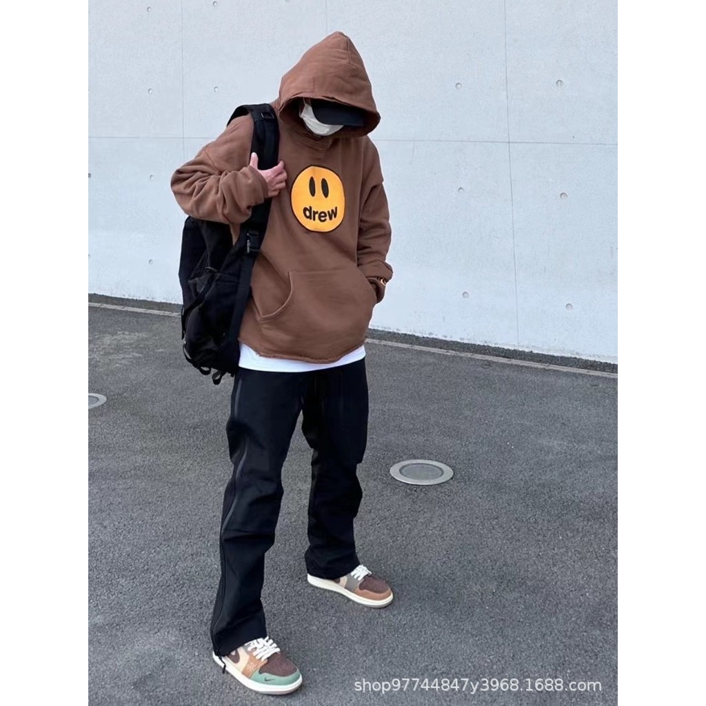 I8FQ Drew Women's hoodie couple's outfit, high street style, loose fit, winter fleece-lined hooded j