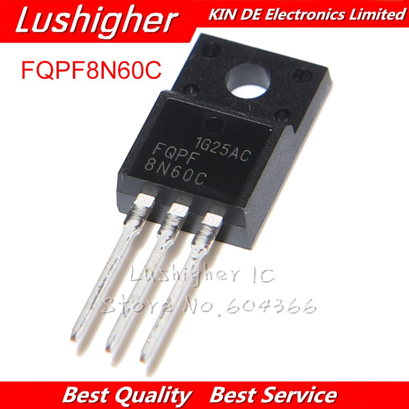 10 Chiếc FQPF8N60C TO-220F 8N60C 8N60 TO220 600V 8A MOSFET N Mới Ban Đầu