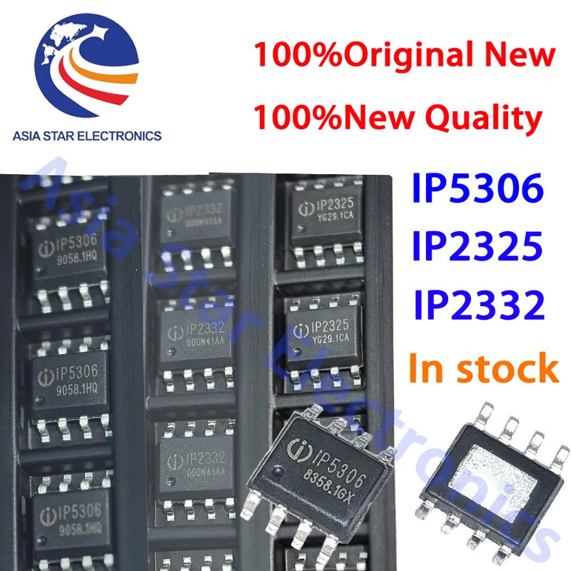 Bộ 5 IP5306 sop-8 Chipset IP2325 Chipset SOP-8 IP2332 Chipset SMD Chip ic