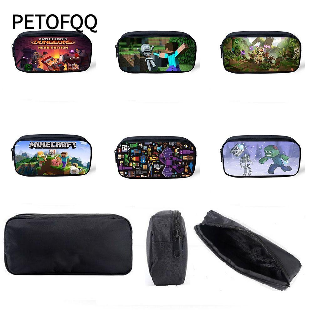 PETOFQQ PETOFQ Hộp bút My World, Túi bút chì Polyester My World, Hộp lưu trữ in Bút hoạt hình một lớ