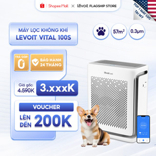 Máy Lọc Không Khí Cho Thú Cưng Levoit Vital 100S 57m2 | Lọc bụi mịn - Khử mùi, hút lông - Đèn cảm biến chất lượng