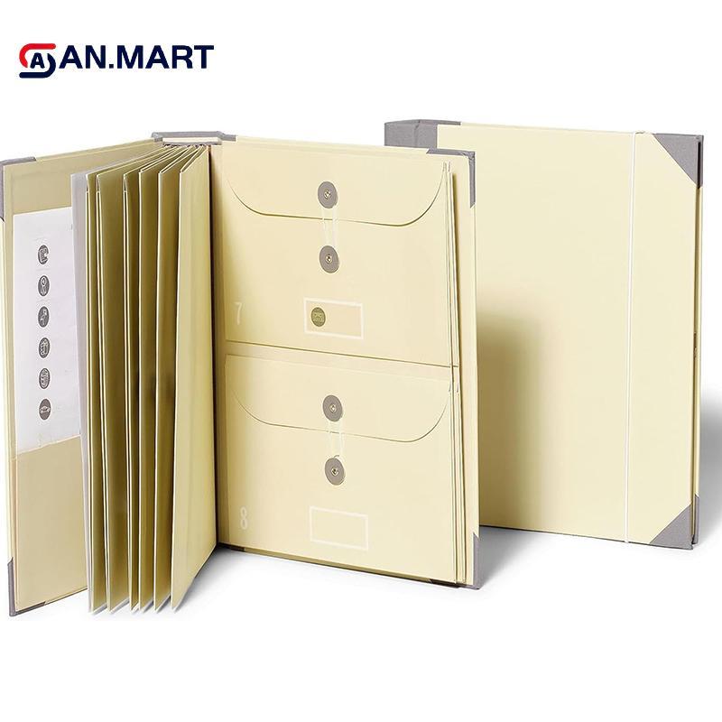 AN.MART In Case I Go Missing Binder Folio Document Organizer Mở rộng Thư mục tập tin Túi Accordion D