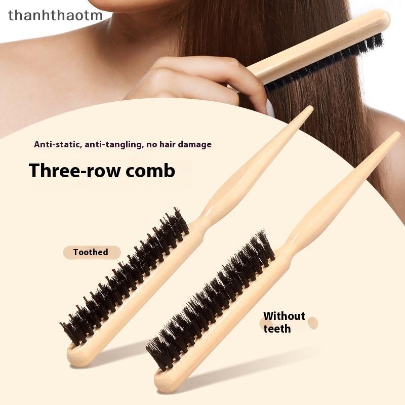 Thh gỗ xử lý heo rừng bristlebs salon tóc bàn chải tự nhiên heo rừng lông bàn chải tóc Slimline styl