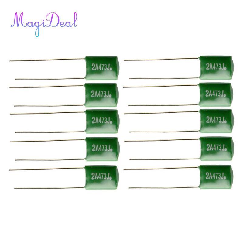 10 Miếng 0,047 / 2A473J Tụ Điện DIY Cho Đàn Guitar Điện Bass Mũ Xanh
