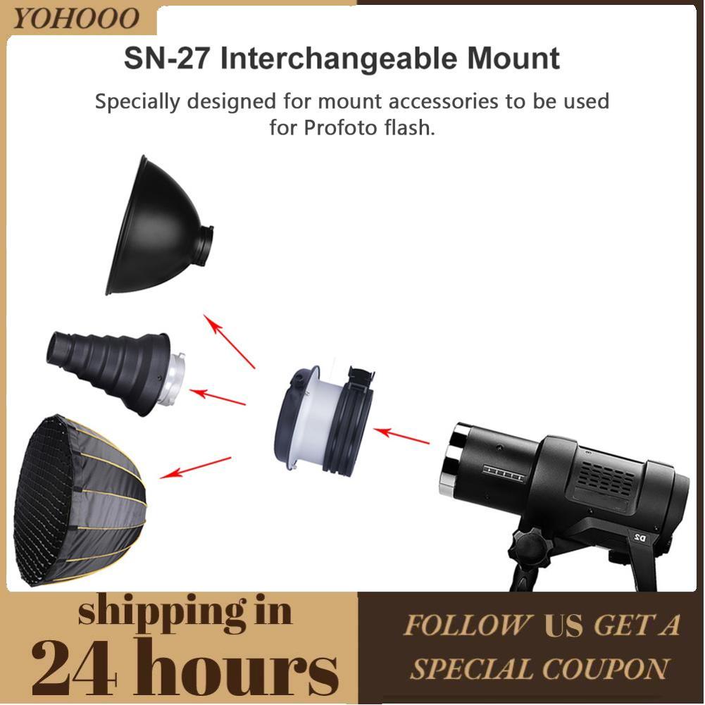 yohooo SN-27 Giá đỡ kim loại có thể hoán đổi cho các phụ kiện Bowens sẽ được sử dụng Profoto Flash