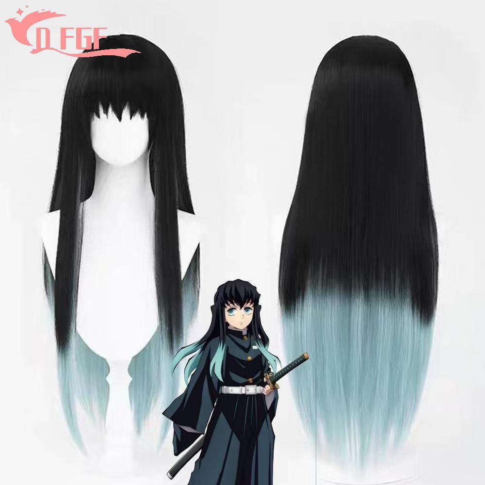 Tóc giả cosplay Muichiro Tokito Demon Slayer, chịu nhiệt, dáng thẳng vai
