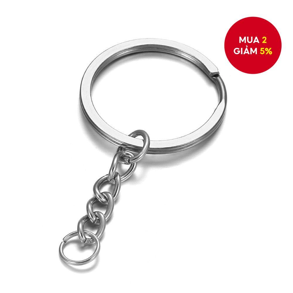 100 cái móc khóa tự làm 25mm, móc khóa bạc, móc khóa nhỏ, móc khóa chia đôi, móc khóa giữ chìa khóa