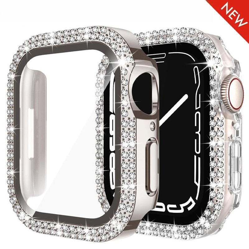 Vỏ kim cương PC + Kính cường lực cho Apple Watch Ultra 3 2 49mm Khung cản PC cứng cho Apple Watch ul