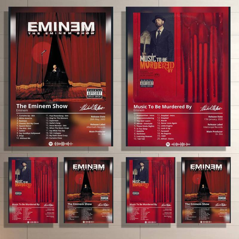 Hip Hop Rapper Eminem The Eminem Show Album HD Áp Phích Không Khung Tranh Canvas Nghệ Thuật Treo Tườ