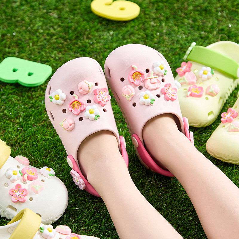 Cheerful Mario Dép cross hoa thời trang dành cho bé gái Dép sục hoa kiểu đẹp thể thao ngoài trời đế mềm