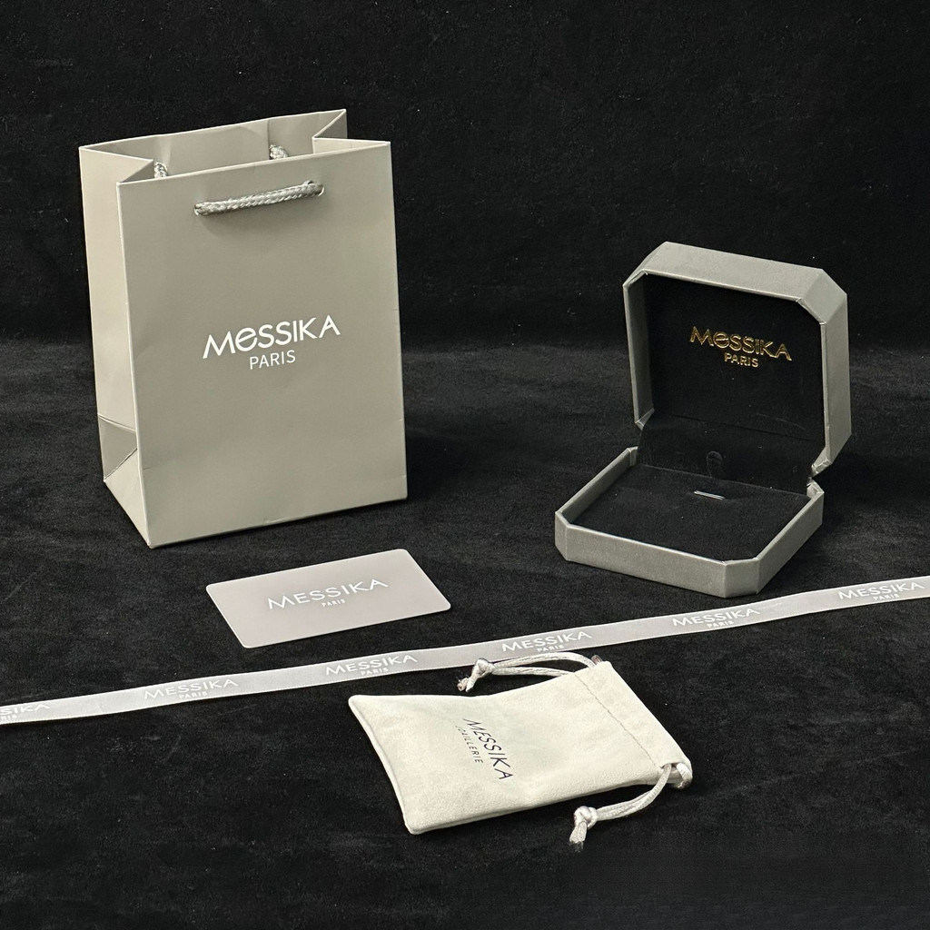 Hộp quà trang sức Messika Hộp nhẫn Hộp mặt dây chuyền vòng cổ có túi xách Quà tặng sang trọng nhẹ [c