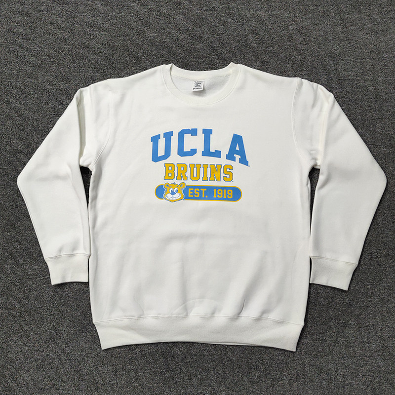 Áo hoodie cổ tròn dài tay in họa tiết chữ cổ điển UCLA0123