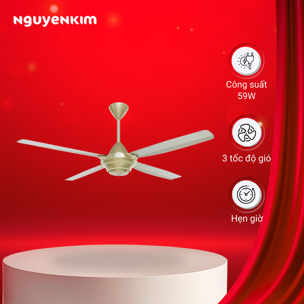 Quạt trần KDK M56XR Vàng - Công suất 59W