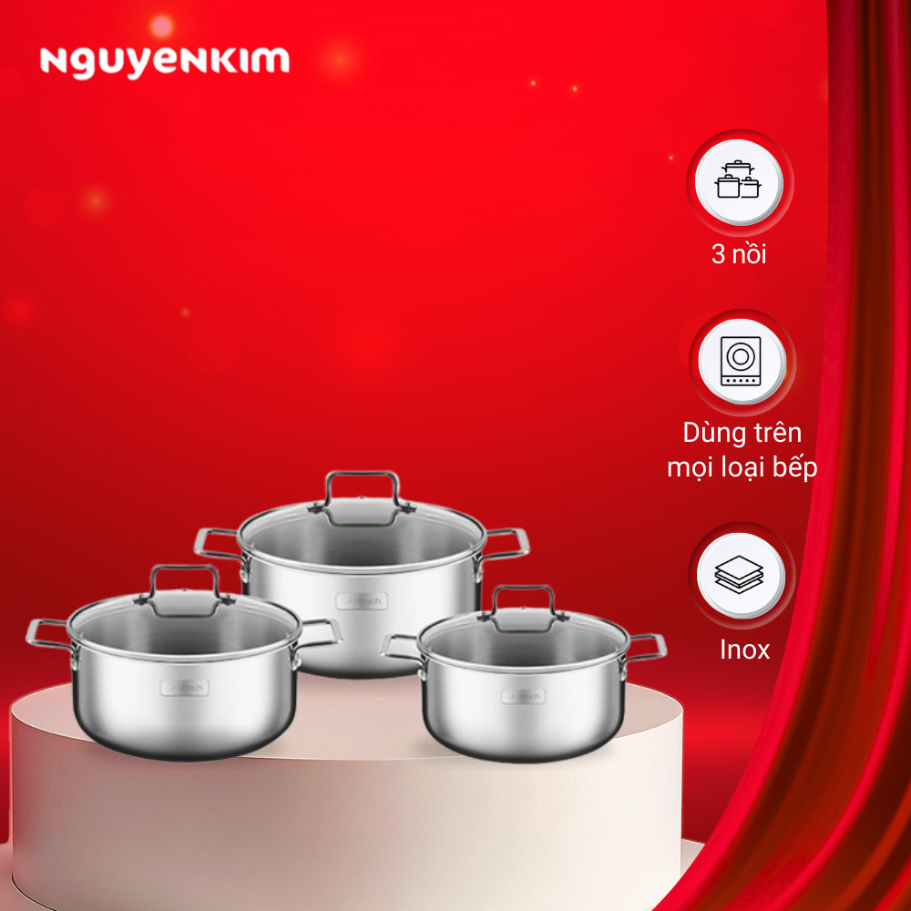 Bộ nồi inox liền khối Elmich Trimax XR EL-3843