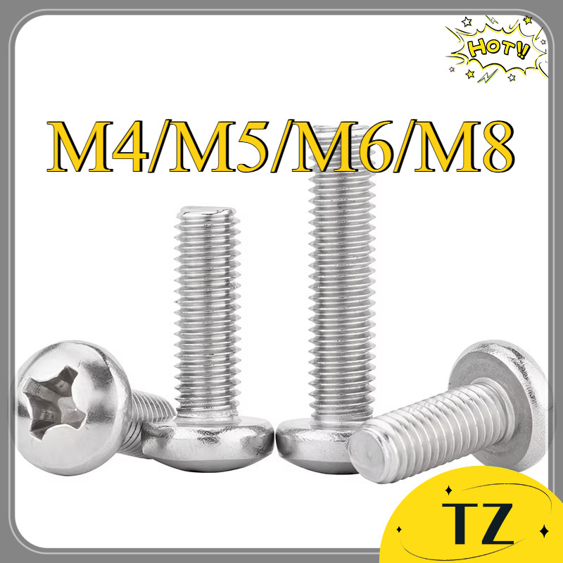 Ốc vít đầu tròn Pake inox 316/Stainless Steel 316 Round Head Screw M4 / M5 / M6 / M8 【TZYX-1 】