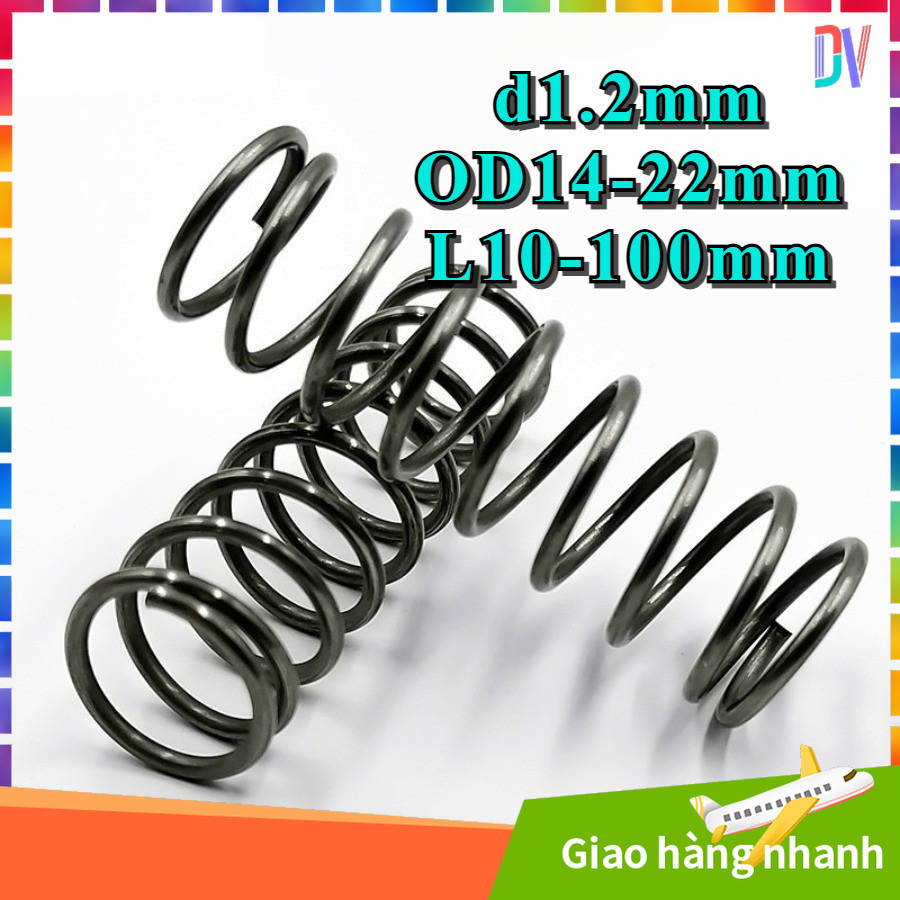 Lò xo nén sợi thép 1.2mm * phi 14-22mm * dài 10-100mm [DVA]