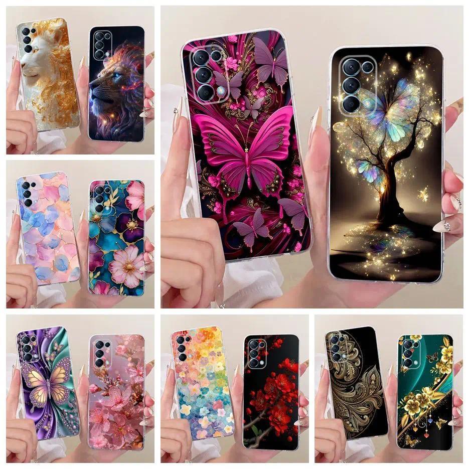 Dành Cho Oppo Reno 5 5G Ốp Lưng CPH2145 Sang Trọng Cây Bướm Sơn Vỏ Silicon Mềm Cho Oppo Reno 5 Pro R