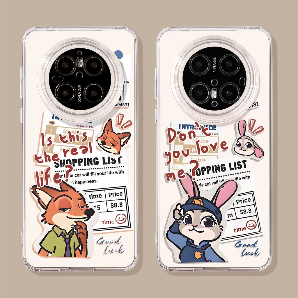 Bộ cặp đôi Huawei Mate trong suốt Zootopia Fox Rabbit