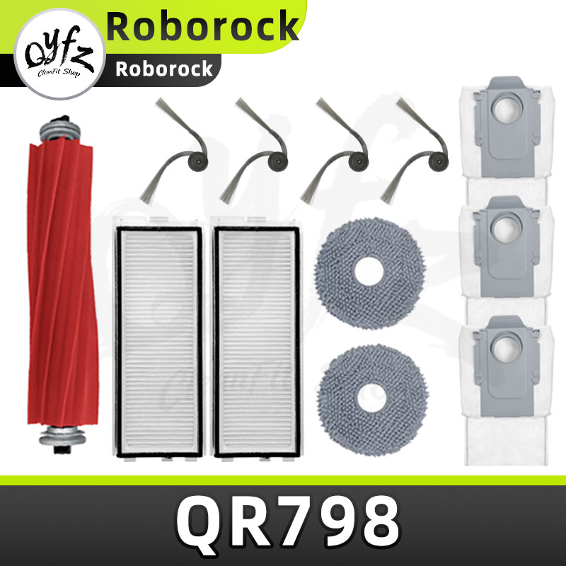 Qyfz Thích Ứng Với Roborock Roborock QR 798 / 598 Robot Quét Phụ Kiện Bàn Chải Bên Chính Lọc Lưới La