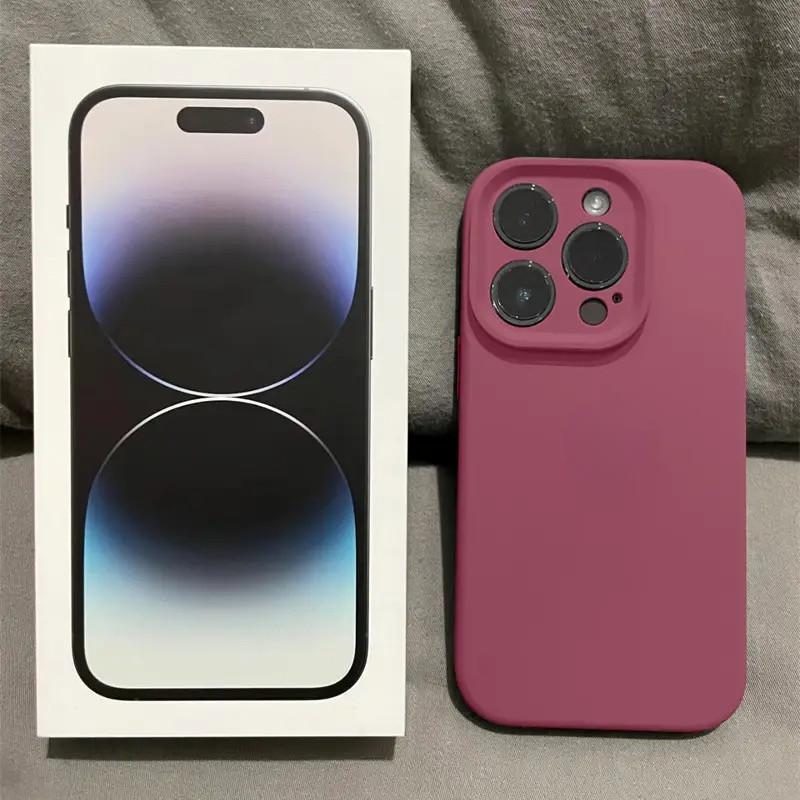 Ốp điện thoại Silicon mềm bảo vệ ống kính cho iP iPhone 17 18 16 14 15 Plus X XR XS Max 11 12 13 Min