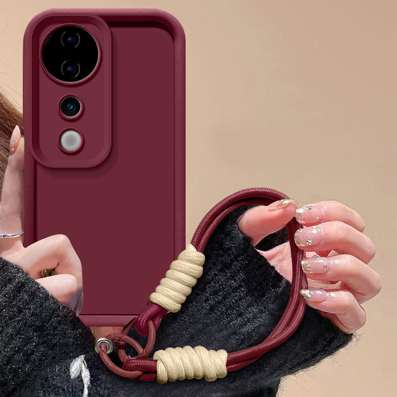 Dành Cho Vivo V40 Ốp điện thoại Vivo V40 Pro T3 Ultra Ốp điện thoại Dệt Dây Mờ Ốp điện thoại Da Bảo 