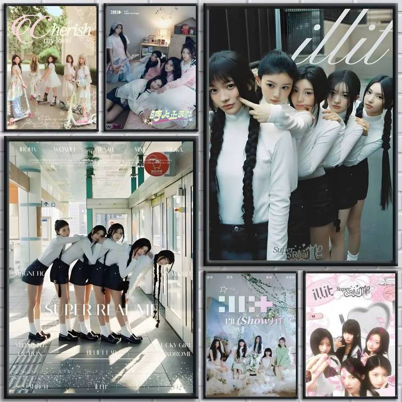 Kpop ILLIT Canvas Poster Không Khung Nghệ Thuật Trang Trí Tường Cho Phòng Khách Trang Trí Nhà Cửa