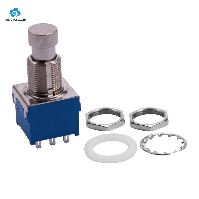 Hiệu Ứng Đàn Guitar 3PDT 9 Chân Chốt Stomp Bàn Đạp Footwitch Công Tắc Chân Màu Xanh