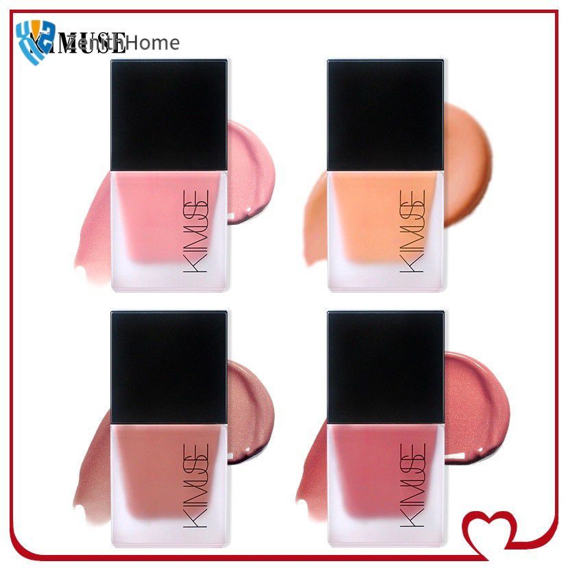 COD❤ ❤KIMUSE❤ Phấn má hồng dạng lỏng 4 màu mới, lấp lánh tự nhiên, chống thấm nước, lâu trôi, dạng g