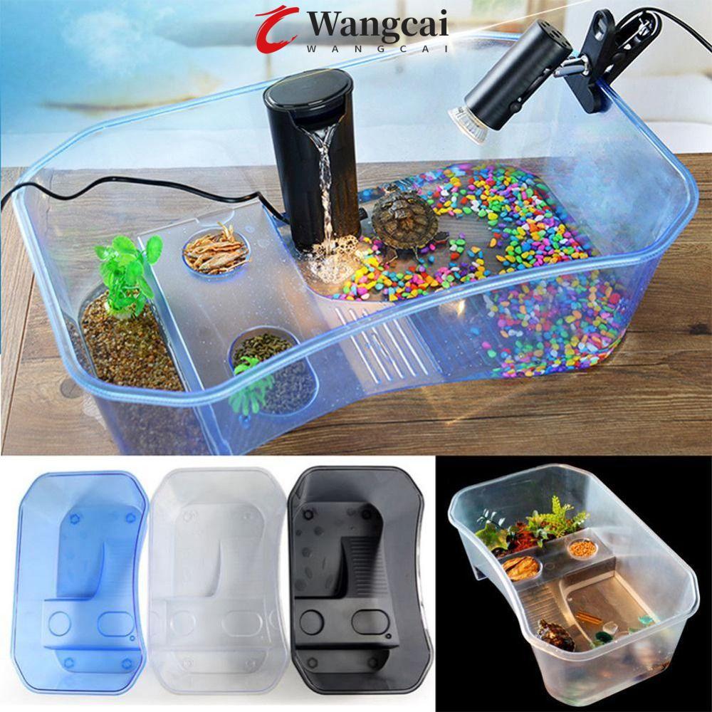Wangcai WANGMCAI Rùa Vivarium Box, Basking Ramp Water Land Dual Use Turtle Aquarium, Rùa Môi Trường 