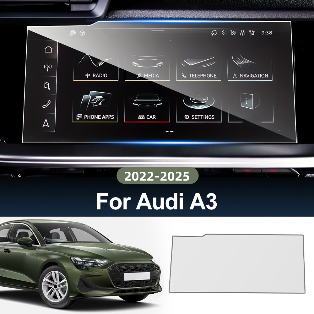 Kính Cường Lực Bảo Vệ Cho Xe Audi A3 2022-2025 Xe GPS Định Vị Phim Màn Hình LCD Chống Trầy Xước Phim
