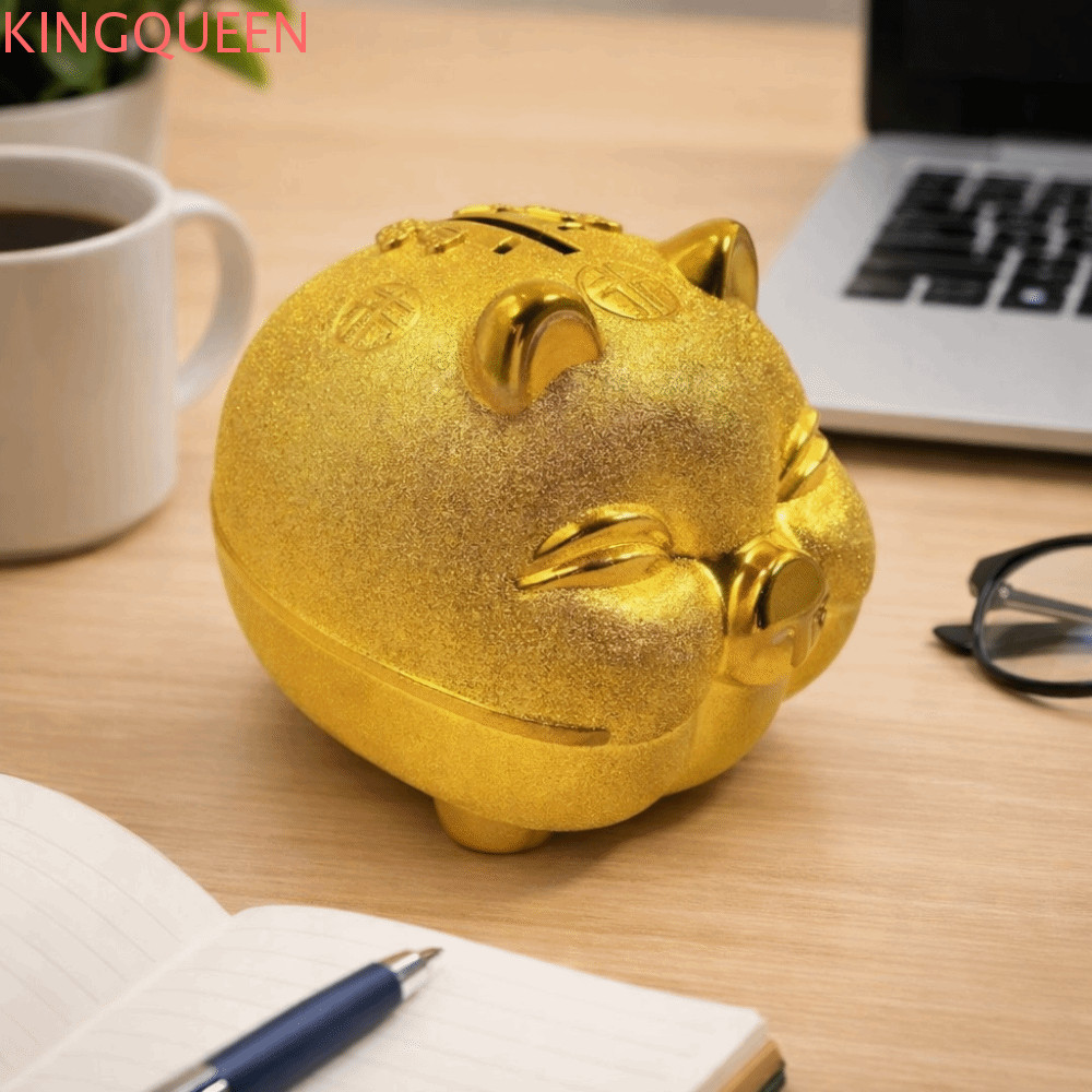 Bình đựng tiền lợn KINGQUEEN, Hộp đựng lợn nhựa bằng nhựa động vật, Hộp tiết kiệm tiền xu xốp hình l