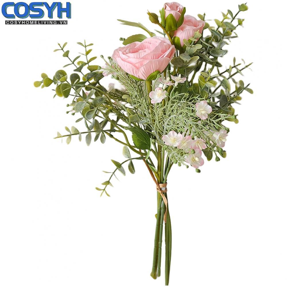 <cosyh>Artificial Silk Lotus Flower Bouquet for Wedding Bridal Handheld Home Decoration