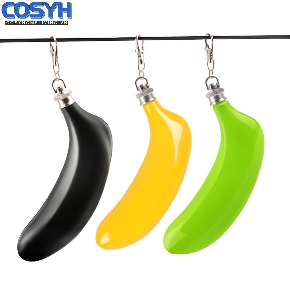 <cosyh>Stainless Steel Banana Shaped Hip Flask,for Funny Gifts Whiskey Bottle