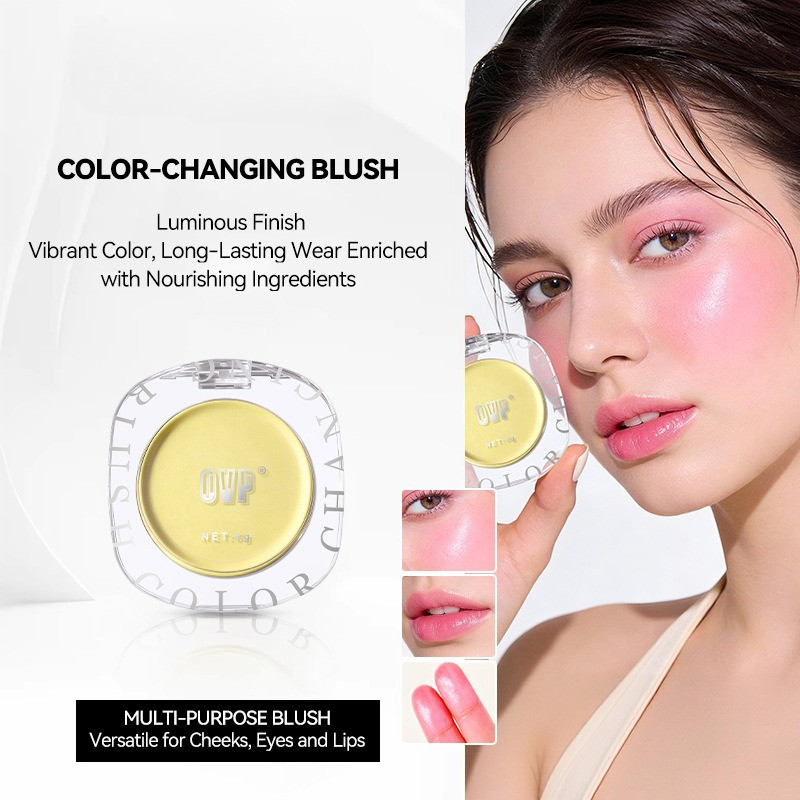 3 TRONG 1 Blusher Peach Face Blush Pallete Color-Changing Cheek Blusher Powder Trang điểm Contour Sh