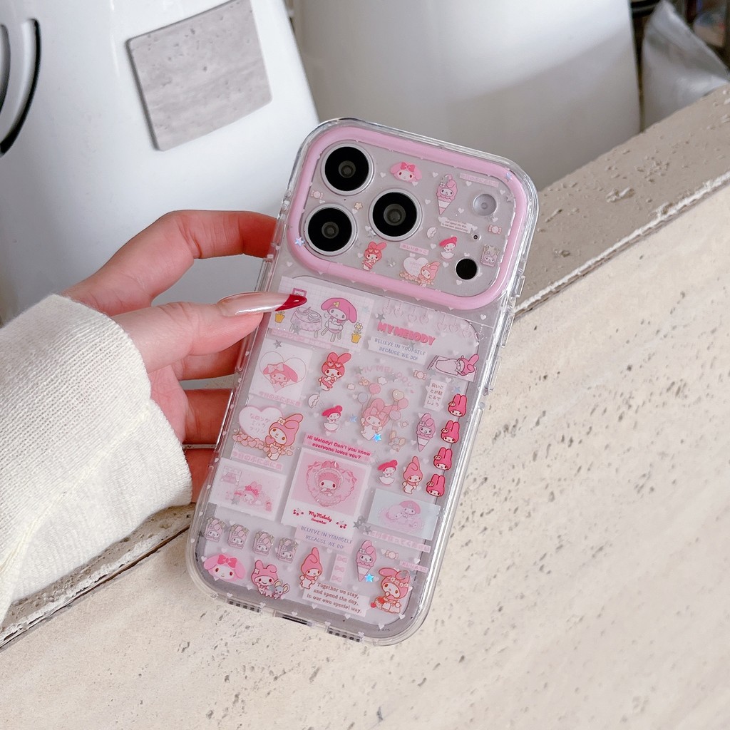 Ốp điện thoại TPU màu hồng Love Heart My Melody cho Apple IPhone 17 16 15 Pro Max