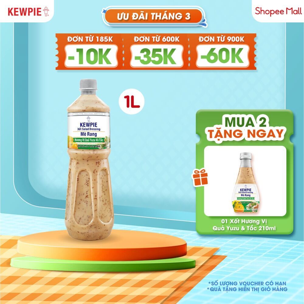 Xốt Mè Rang Kewpie Hương Vị Quả Yuzu Và Tắc 1L