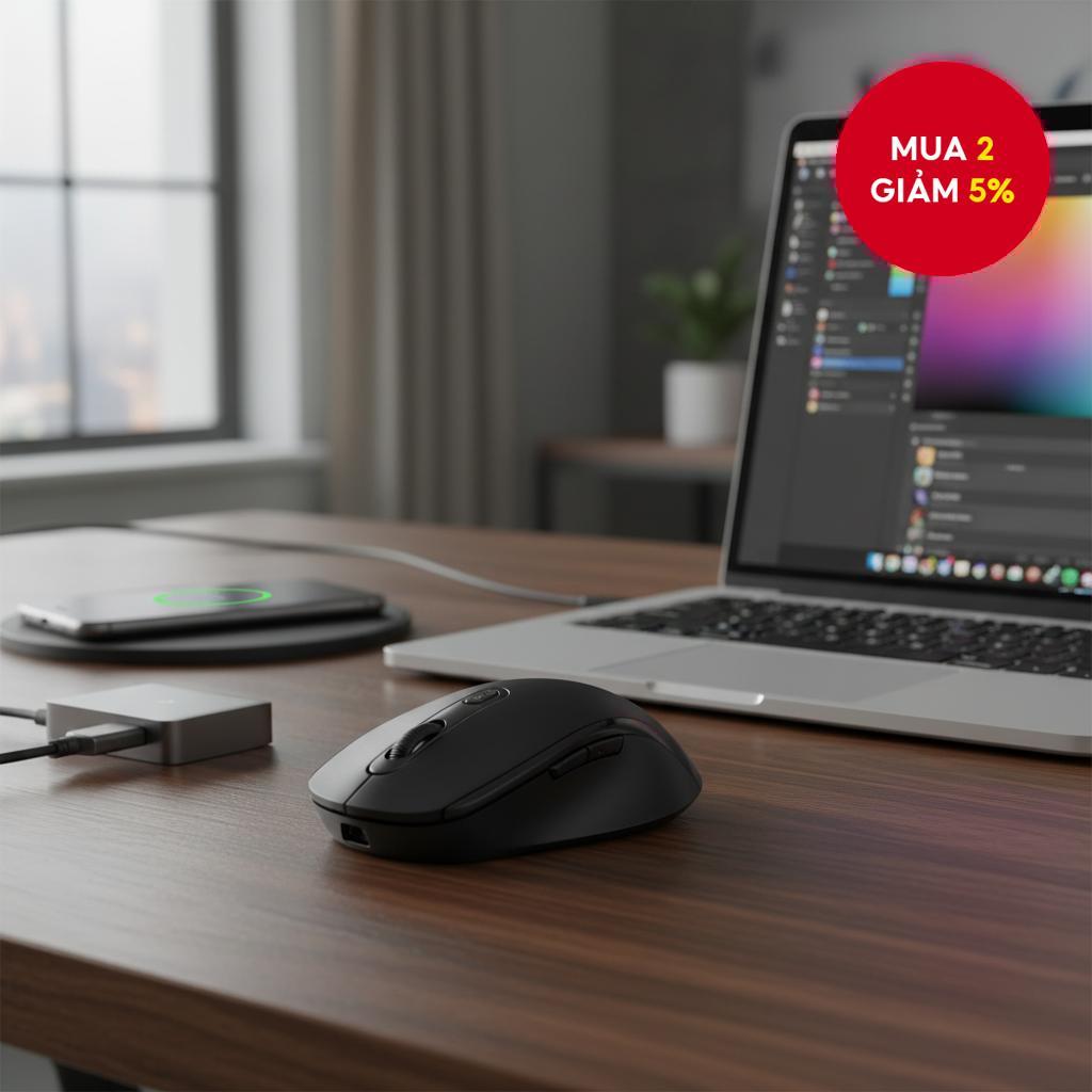 Chuột không dây Attack Shark X11, Bluetooth một cú nhấp chuột, chế độ kép, pin siêu dài cho iPad/Mac