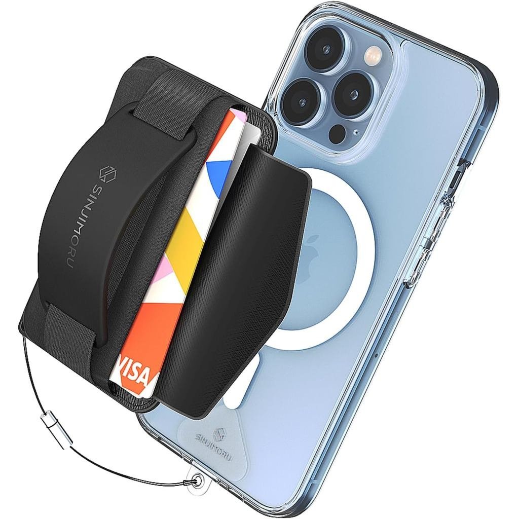 Sinjimoru cho Ví MagSafe 3 trong 1 2600g Kẹp điện thoại cường độ từ tính với vải co giãn Nắp an toàn