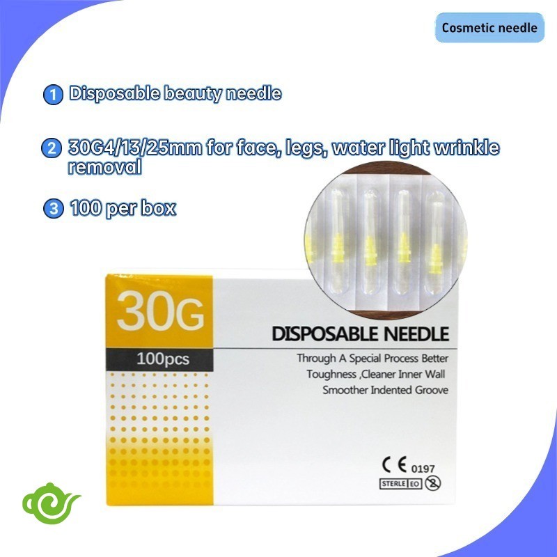100 chiếc Dụng cụ bổ sung kim làm đầy da mặt, sửa chữa và làm đẹp 30G 4MM 30G 13MM 30G 25MM