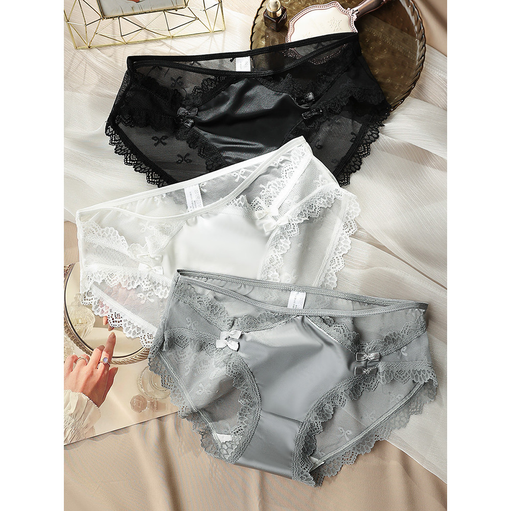 Quần lót ren nữ gợi cảm bằng cotton nguyên chất, phù hợp mùa hè - 5 miếng chỉ 19.9 Yuan