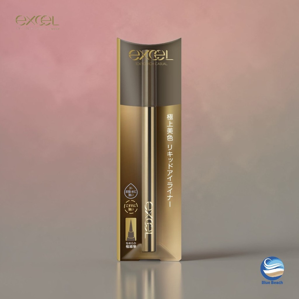 excel Skinny Rich Liner/Kẻ mắt nước Nhật Bản/Không lem không trôi/Nét mảnh 0.01mm/Semi-Matte