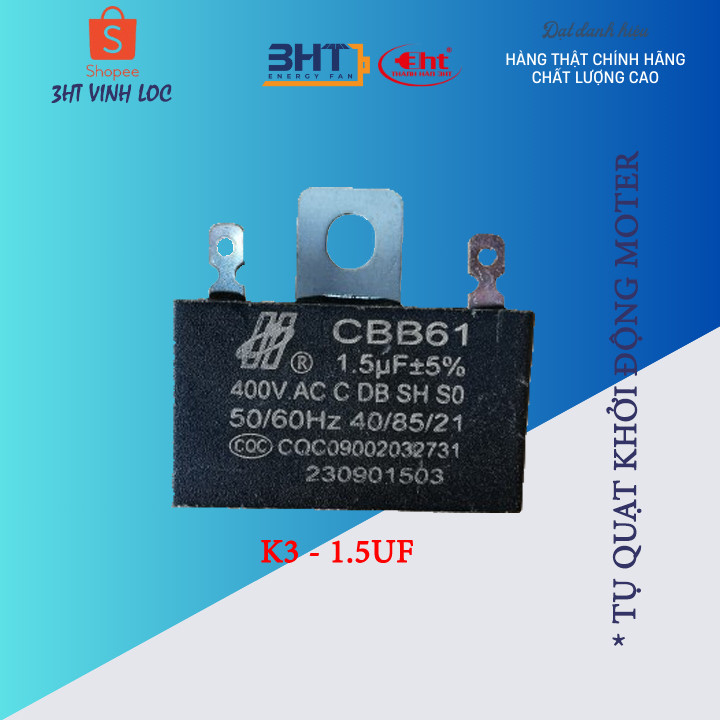 COMBO 5 TỤ 2UF CHO QUẠT -  K3 CHO QUẠT ĐIỆN