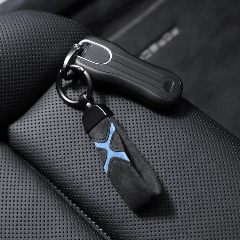 TPIC Làm Bằng Alcantara Kim Loại Phong Cách Xe Móc Khóa Sang Trọng Móc Khóa Vòng Chìa Khóa Dành Cho 