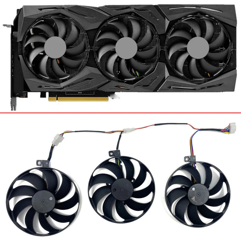 3 MỚI 87MM FDC10U12S9-C 7PIN Quạt Làm Mát Cho ASUS ROG Strix RX 5600 XT 5700 5700XT RX5700 Quạt Làm 