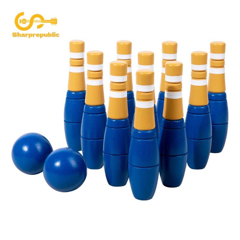 Sharprepublic 10x Bộ Bowling Bằng Gỗ Mini Bowling Bộ Bền Di Động Bowling Và Bowling