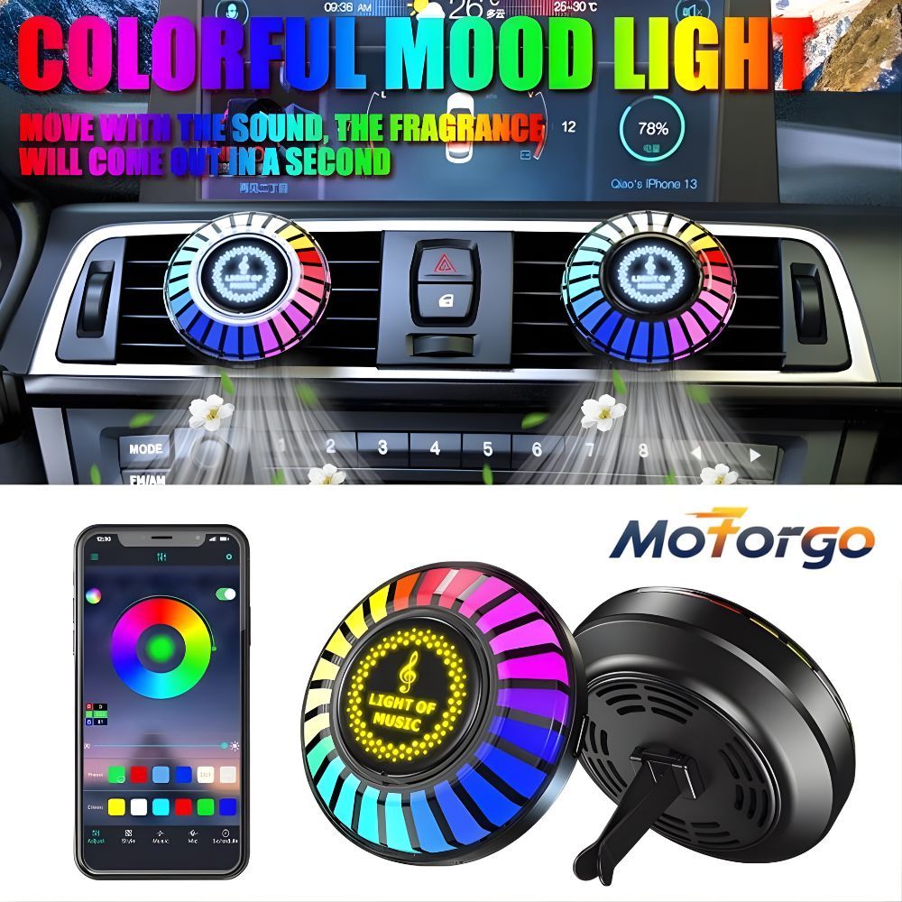 Bộ làm mát ô tô Bluetooth Music Sync RGB - Đèn LED dải xung quanh có bộ khuếch tán hương thơm, Đèn m