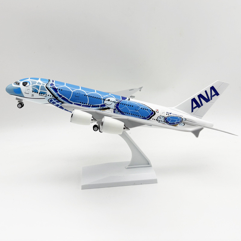 30CM All Nippon Airplane A380 Blue Sea Turtle ANA380 Mô hình máy bay nhựa