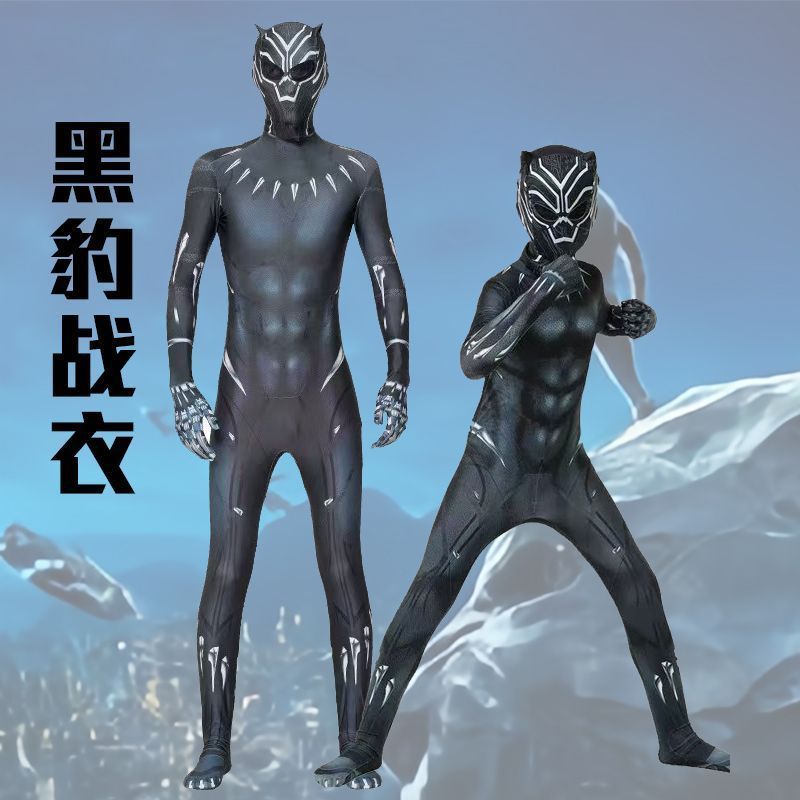 Bộ trang phục áo liền quần Black Panther dành cho trẻ em Avengers Black Panther Trang phục biểu diễn