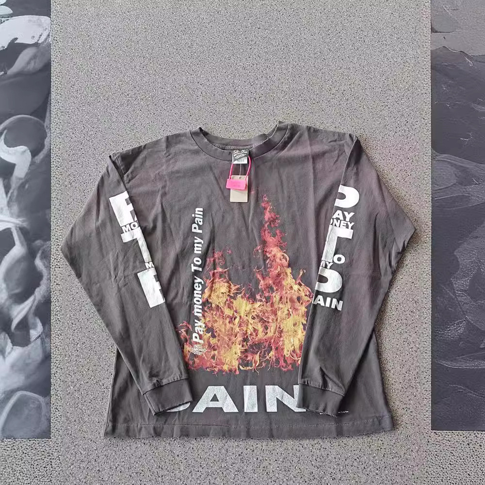 X093 Saint Michael Direct flame injection VTG Washed vintage loose long-sleeve base shirt T Men's T-