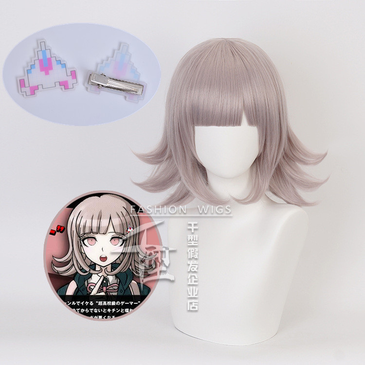 NANAMI CHIAKI Tóc giả cosplay Danganronpa ngắn, chịu nhiệt